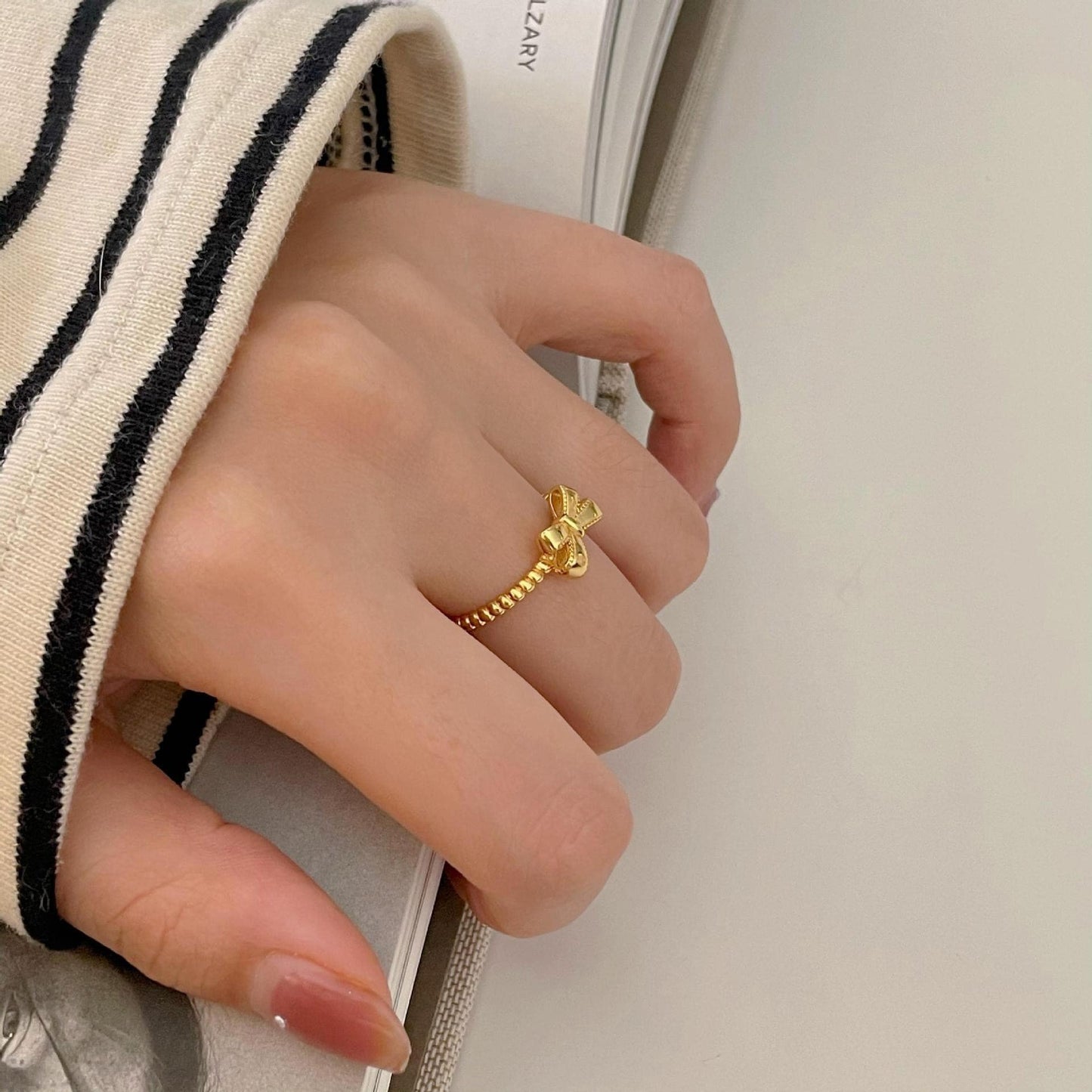 Only Bow (Silver/Gold) Adjustable Ring